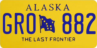 AK license plate GRO882