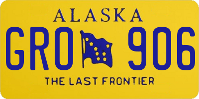 AK license plate GRO906
