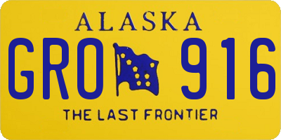 AK license plate GRO916