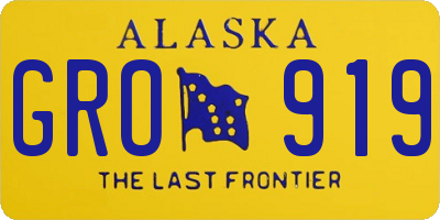 AK license plate GRO919