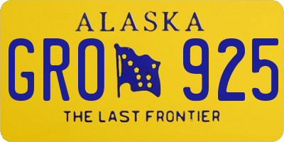 AK license plate GRO925