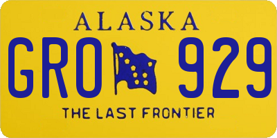 AK license plate GRO929
