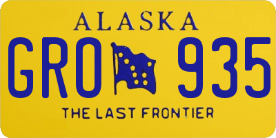 AK license plate GRO935