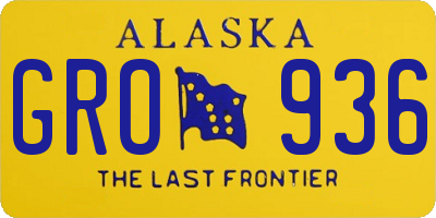 AK license plate GRO936