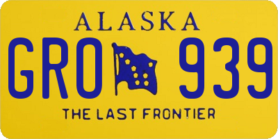 AK license plate GRO939