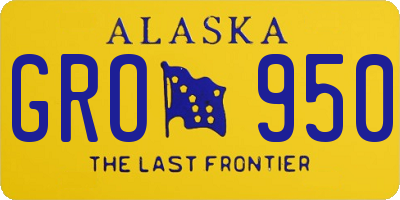 AK license plate GRO950