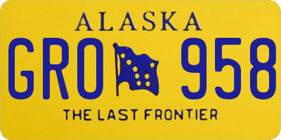 AK license plate GRO958