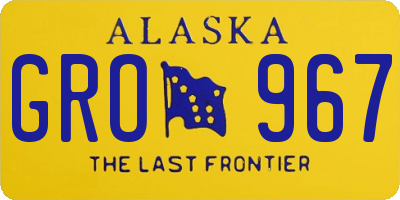 AK license plate GRO967