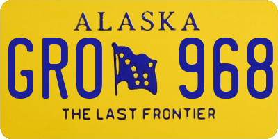AK license plate GRO968