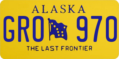 AK license plate GRO970