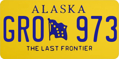 AK license plate GRO973