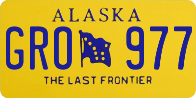 AK license plate GRO977