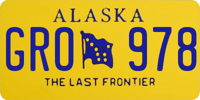 AK license plate GRO978