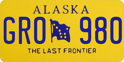 AK license plate GRO980