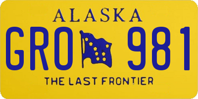 AK license plate GRO981