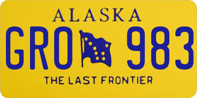 AK license plate GRO983