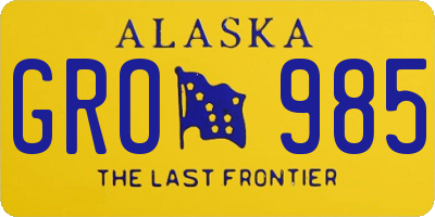 AK license plate GRO985