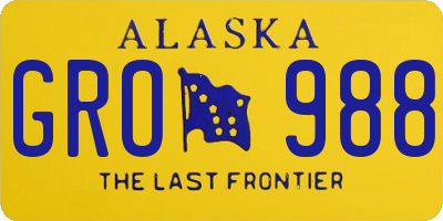 AK license plate GRO988