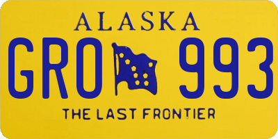 AK license plate GRO993