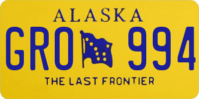AK license plate GRO994
