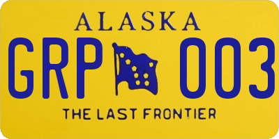 AK license plate GRP003