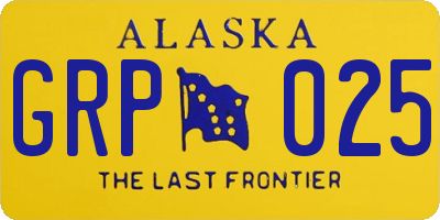 AK license plate GRP025