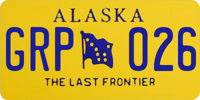 AK license plate GRP026