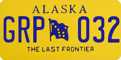 AK license plate GRP032