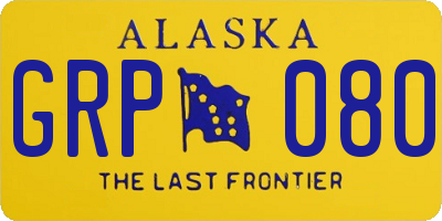 AK license plate GRP080