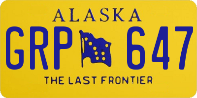 AK license plate GRP647