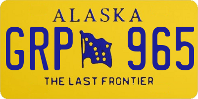 AK license plate GRP965