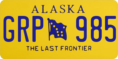 AK license plate GRP985