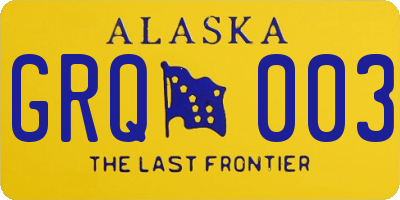 AK license plate GRQ003