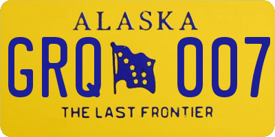 AK license plate GRQ007