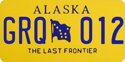 AK license plate GRQ012