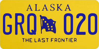 AK license plate GRQ020