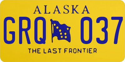 AK license plate GRQ037