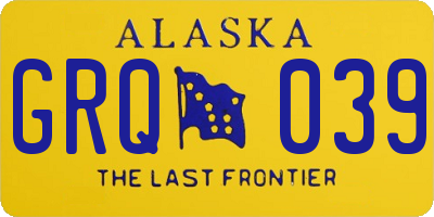 AK license plate GRQ039