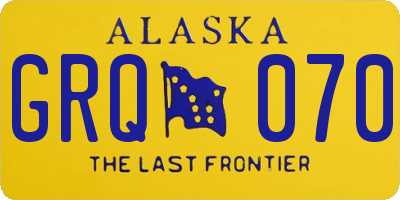 AK license plate GRQ070