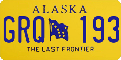 AK license plate GRQ193
