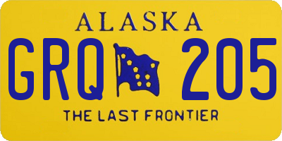 AK license plate GRQ205