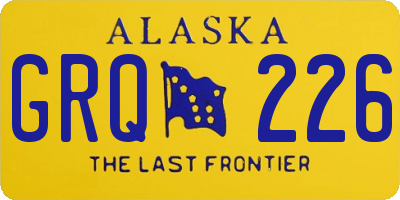 AK license plate GRQ226