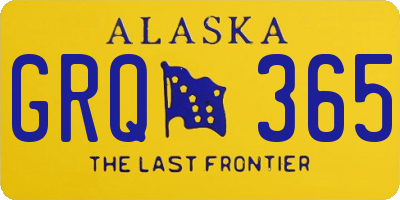 AK license plate GRQ365