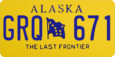 AK license plate GRQ671