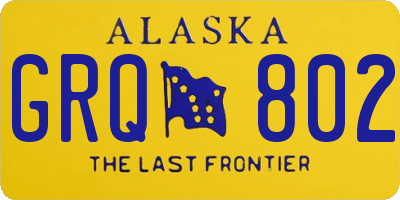 AK license plate GRQ802
