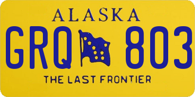 AK license plate GRQ803