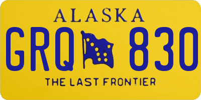 AK license plate GRQ830