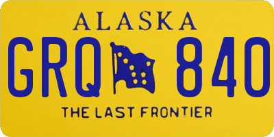 AK license plate GRQ840