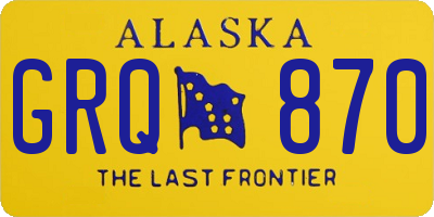 AK license plate GRQ870