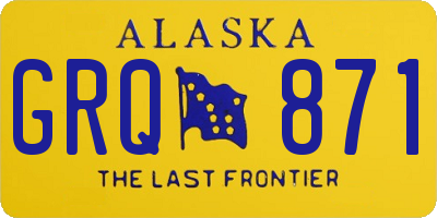 AK license plate GRQ871